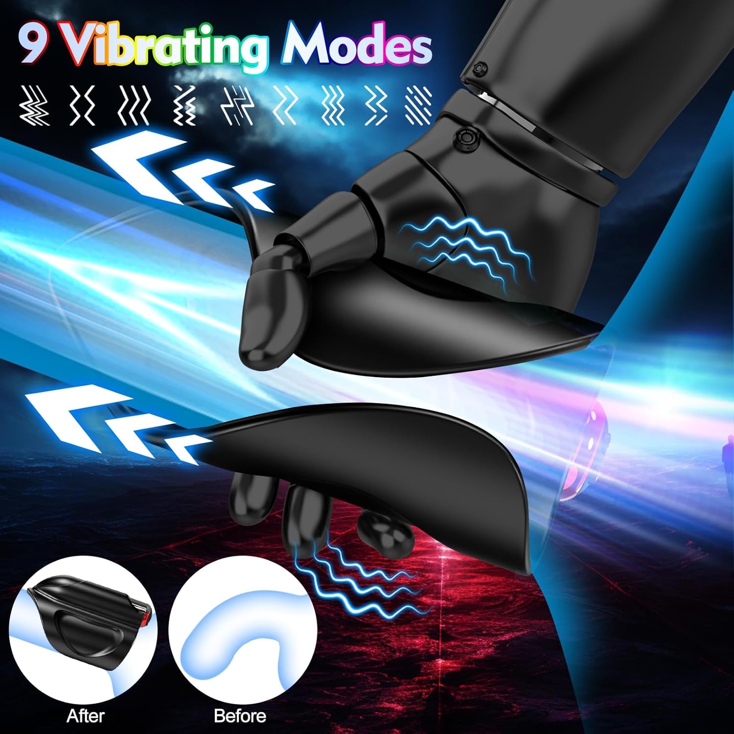 Male Sex Toy Penis Vibrator - Male Masturbator Adult Toys Penis Trainer with 9 Vibrations for Penis Training Wrap, Open-Ended Mens Vibrator with Detachable Bullet, Adult Sex Toys Games for Men Couple