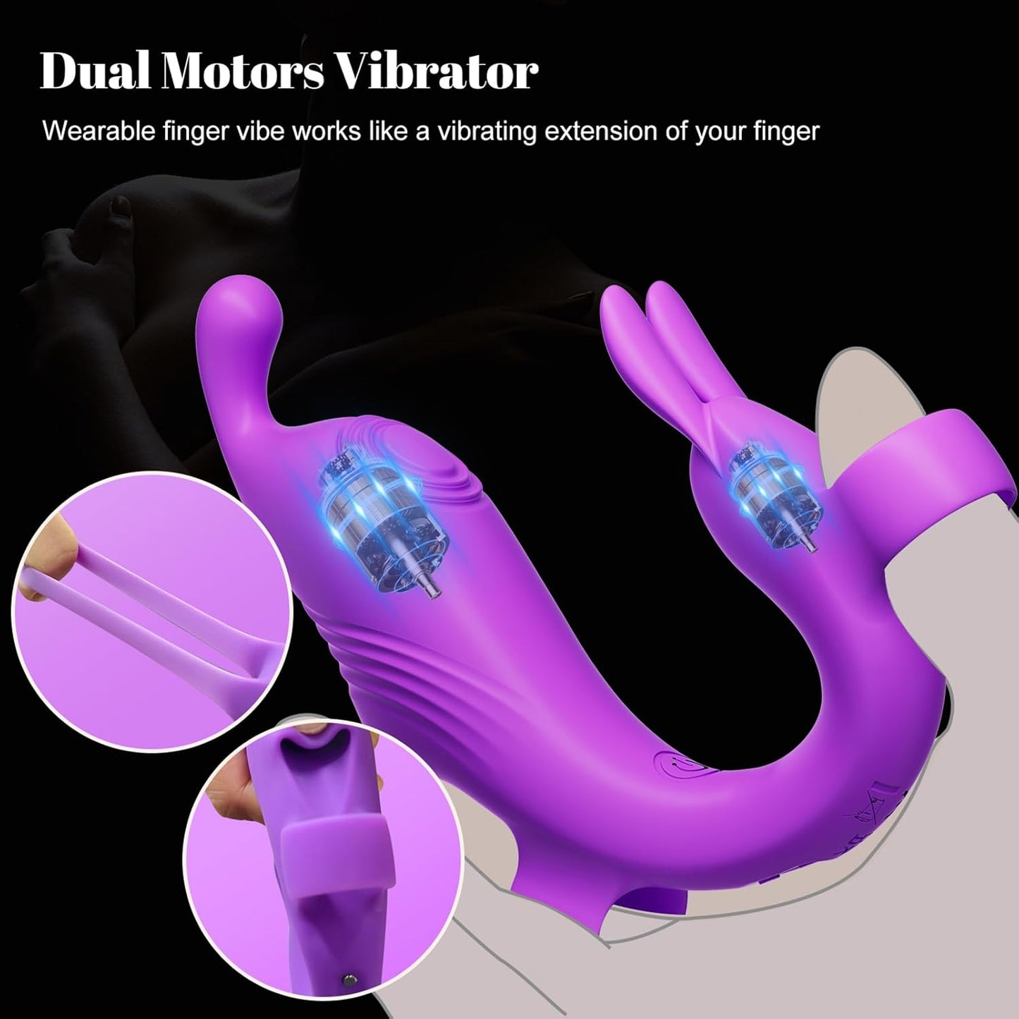 Finger Vibrator Sex Toys for Couples - Clitoris & G Spot Stimulation Adult Toy for Women, 10 Patterns Mini Female Sexual Pleasure Tools, Quiet & Waterproof, Anal Nipple Play for Couple Sex Games