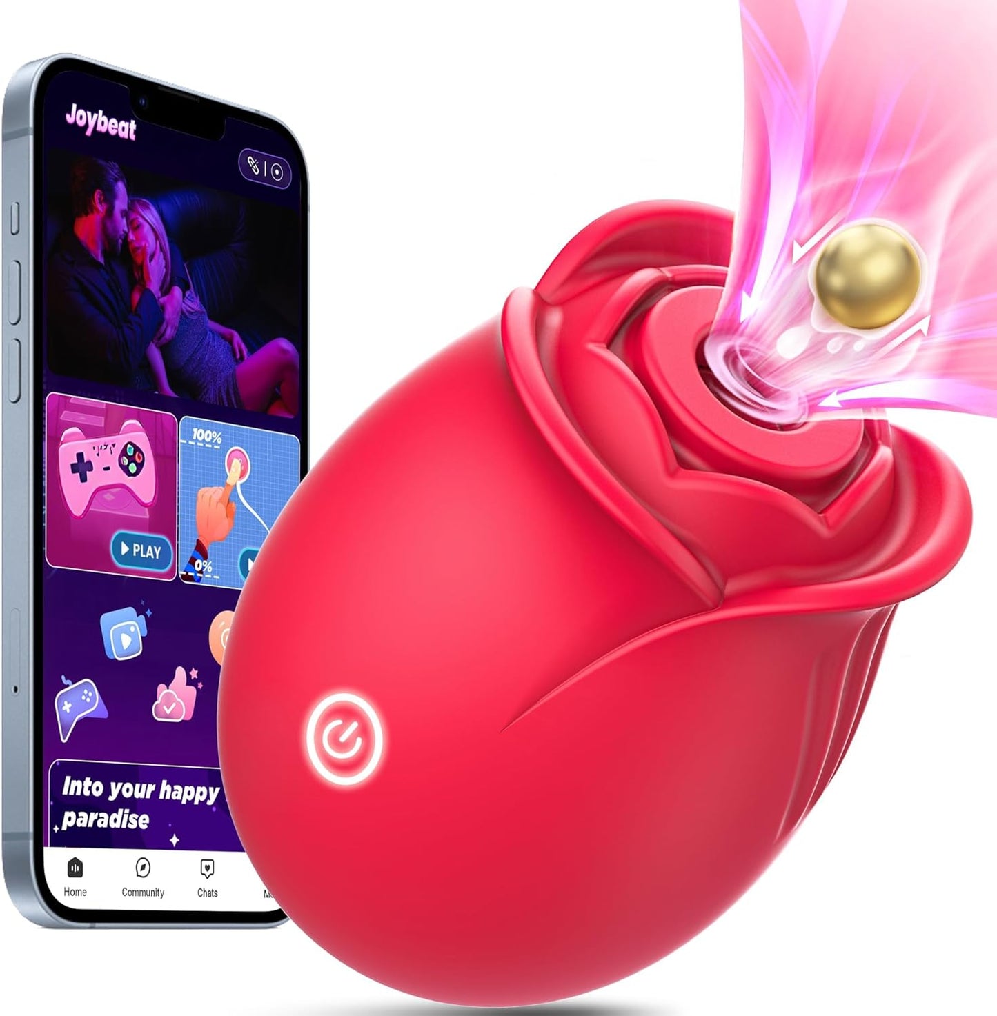 Rose Sex Toy Adult Toys - Rose Vibrator for Women Sex Toys with 9 Sucking & Vibrating, G Spot Vibrator Adult Sex Toys, Clitoral Nipple Sucker Vibrators for Woman Couples Sex Furniture - SinfulX - 