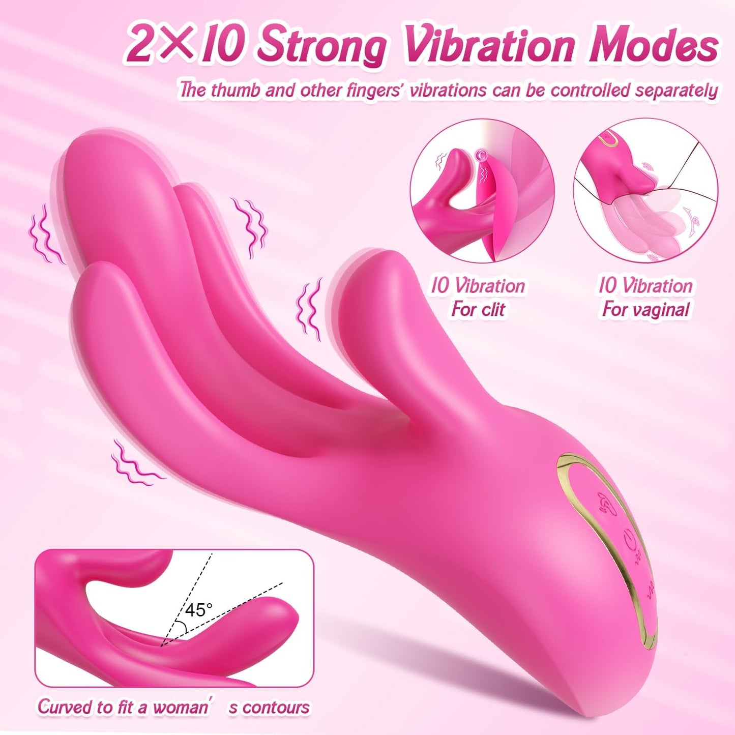 Vibrators Adult Sex Toys for Women - Finger Vibrator with 10 Flapping Patterns & 10 Vibration Modes to Stimulation G Spot and Clitoral, 3 in 1 Silicone Female Adult Toy Couples Sex Toys