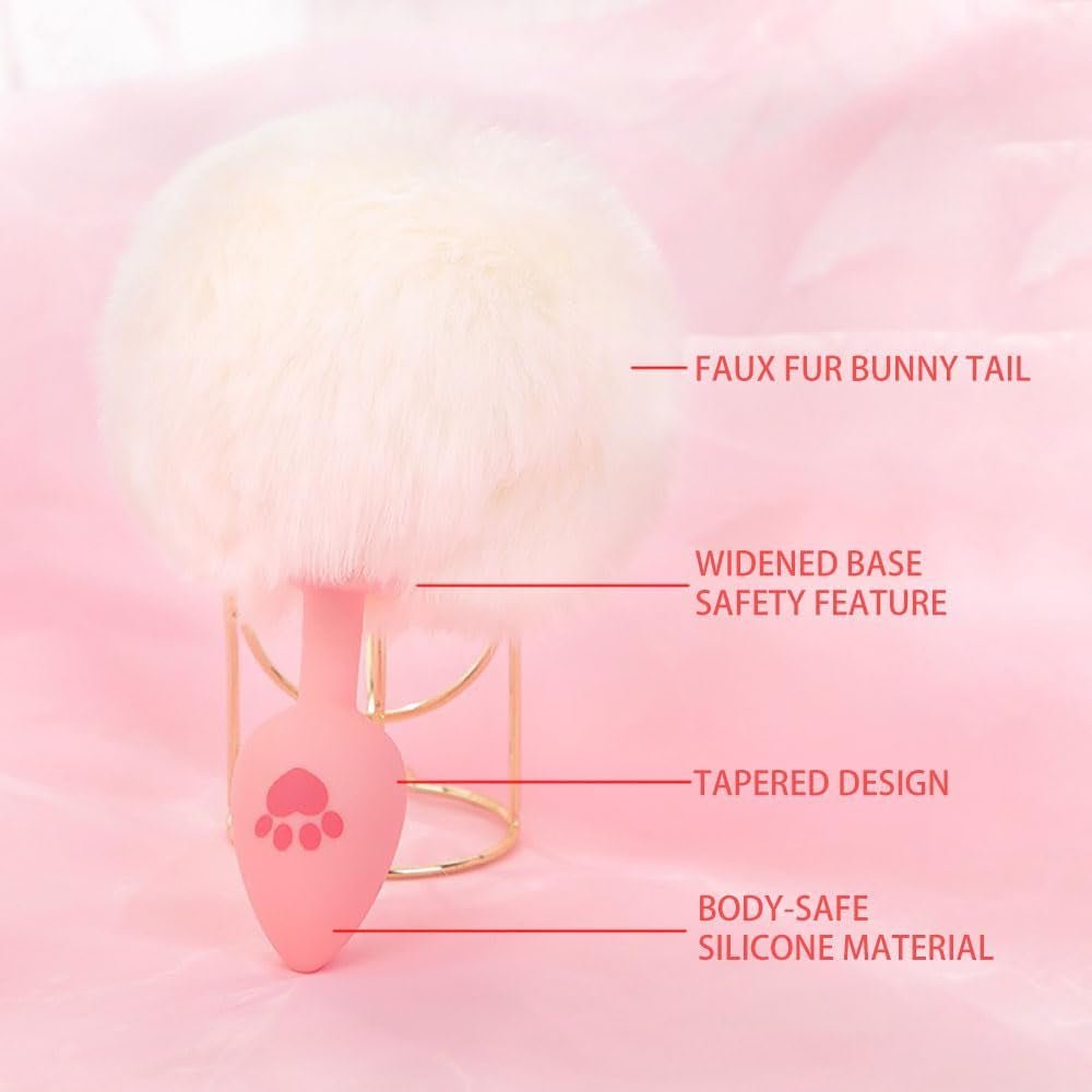 VelvetBunny Bunny Tail Silicone Butt Plug for Beginners - SinfulX - 