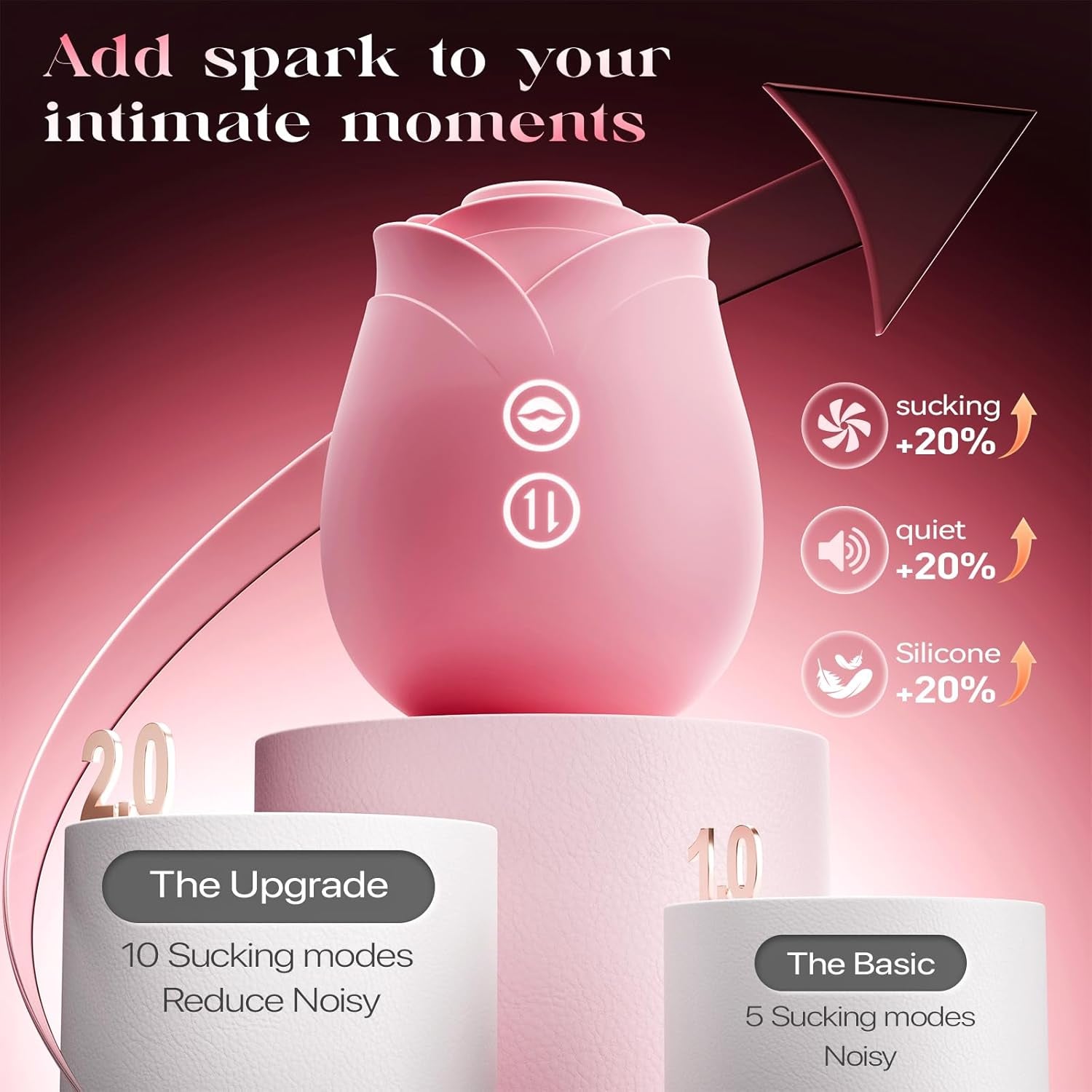 Rose Sex Toy Sucking Vibrator - Adult Toys for Women Sex Toys Rose Adult Toy 10 Suction Vibrators Dildo Jewelry Female Couples Clitoral Nipples Anal Toy - SinfulX - 