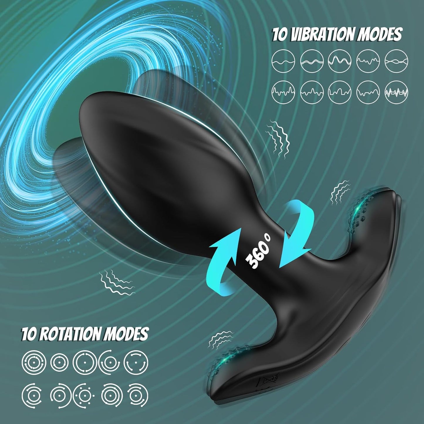 Rotatix Remote Vibrating Butt Plug - SinfulX - 