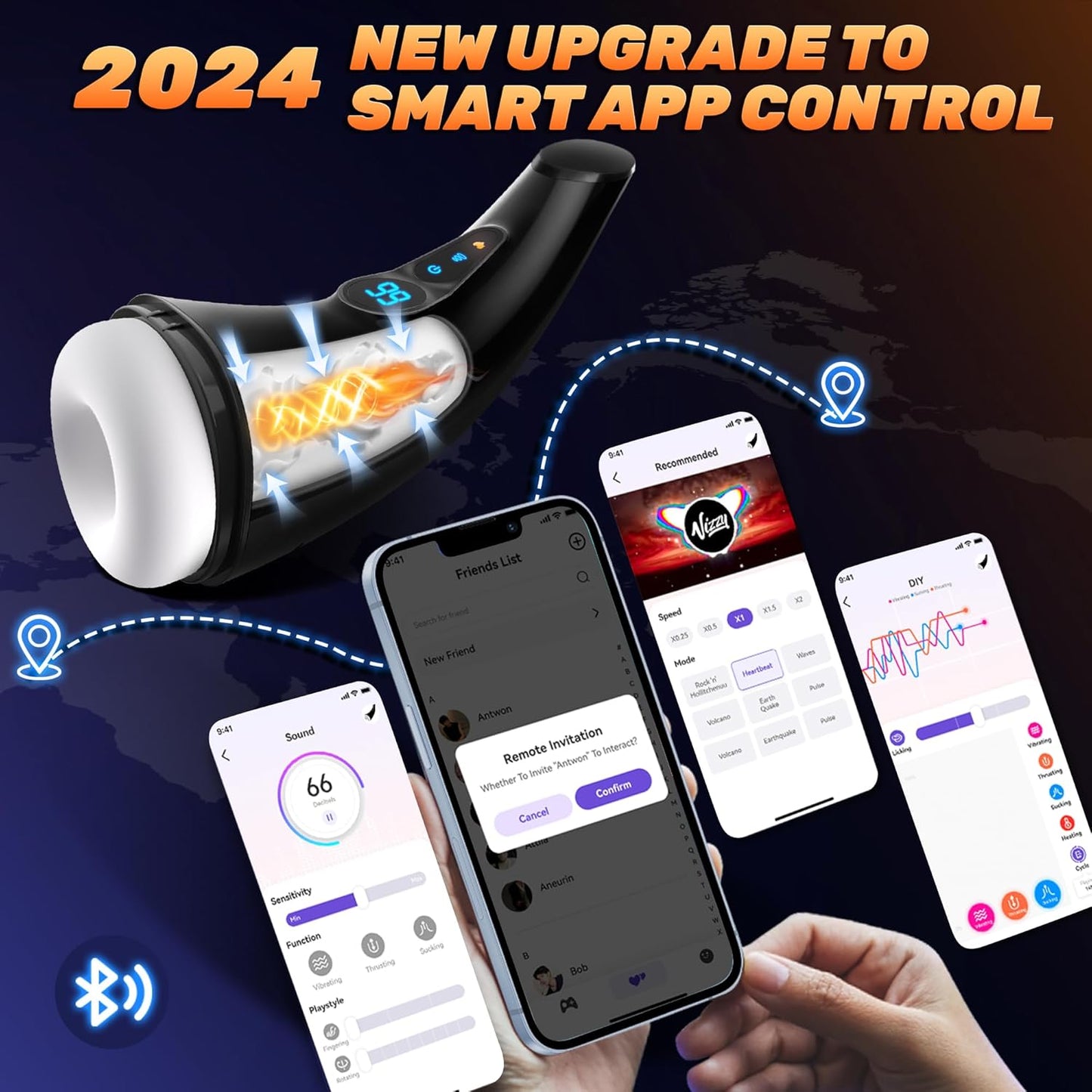 HeatSync APP Male Masturbator Heating Suction Vibrator - SinfulX - Personal Care > Sexual Wellness > Male Suction Vibrator