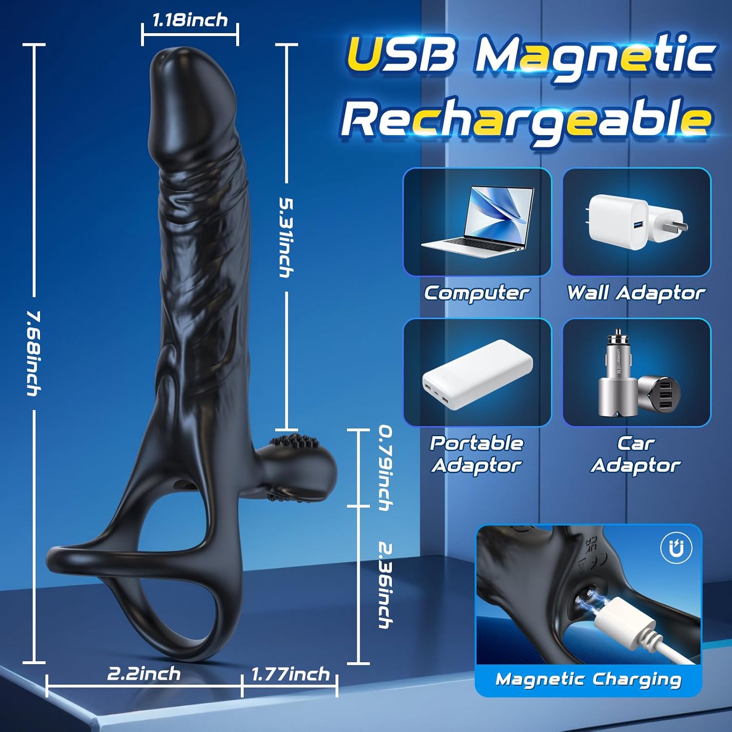 RefinedPleasure Cock Ring Penis Sleeve Anal Dildo Vibrator - SinfulX