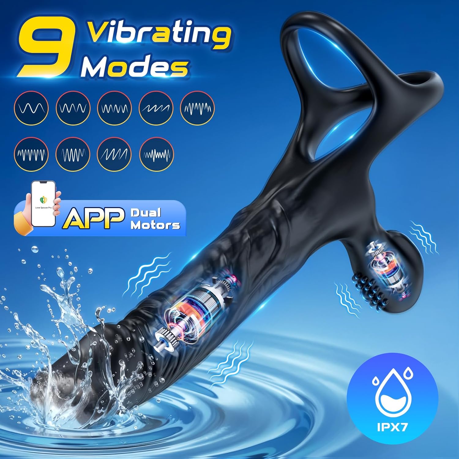 RefinedPleasure Cock Ring Penis Sleeve Anal Dildo Vibrator - SinfulX