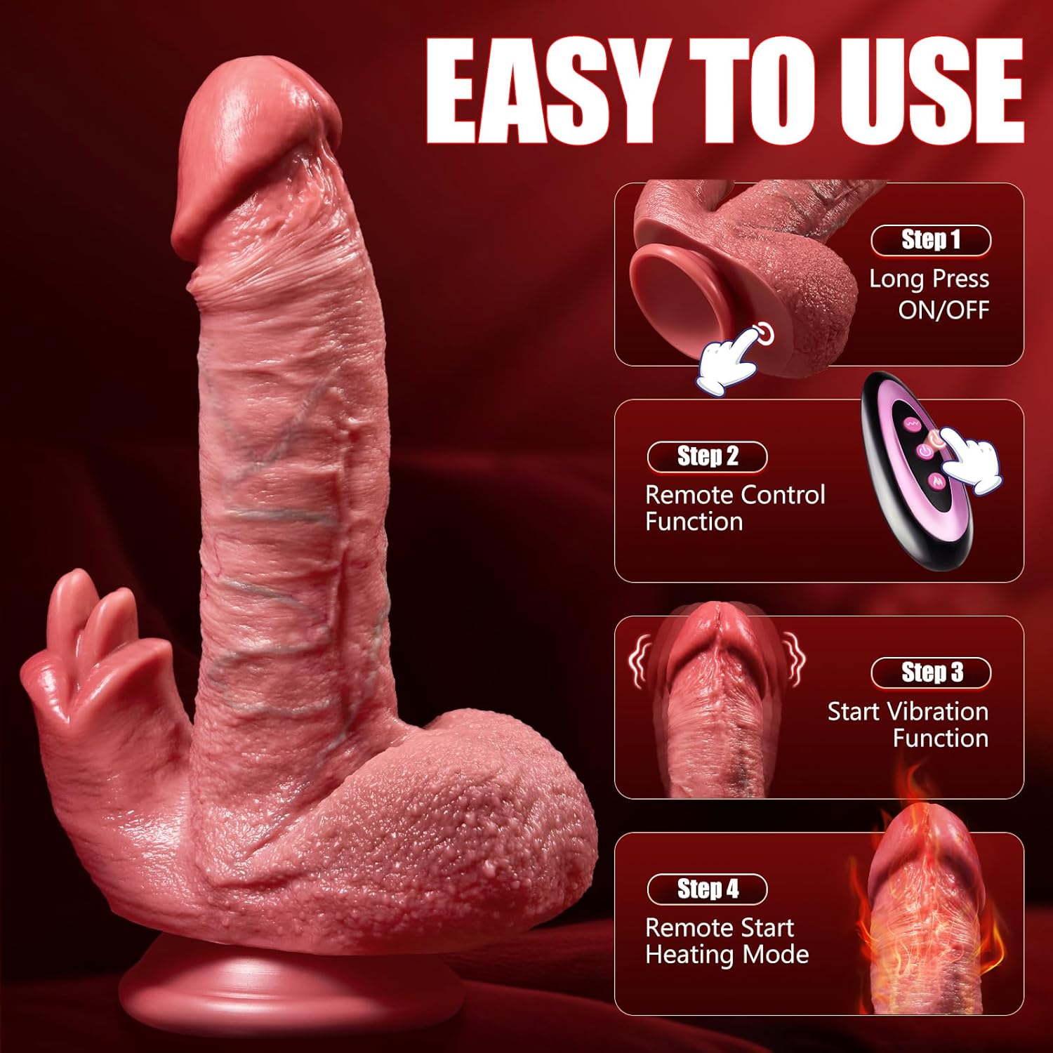 HyperPlunge Thick Thrusting Dildo Vibrator - SinfulX