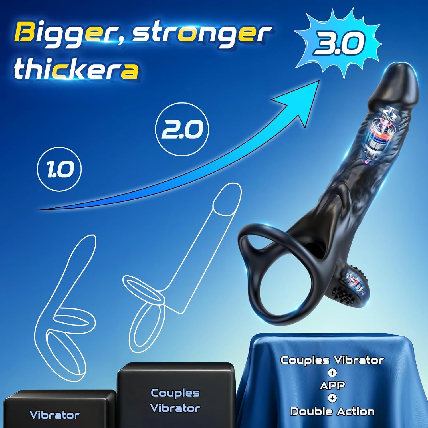 RefinedPleasure Cock Ring Penis Sleeve Anal Dildo Vibrator - SinfulX