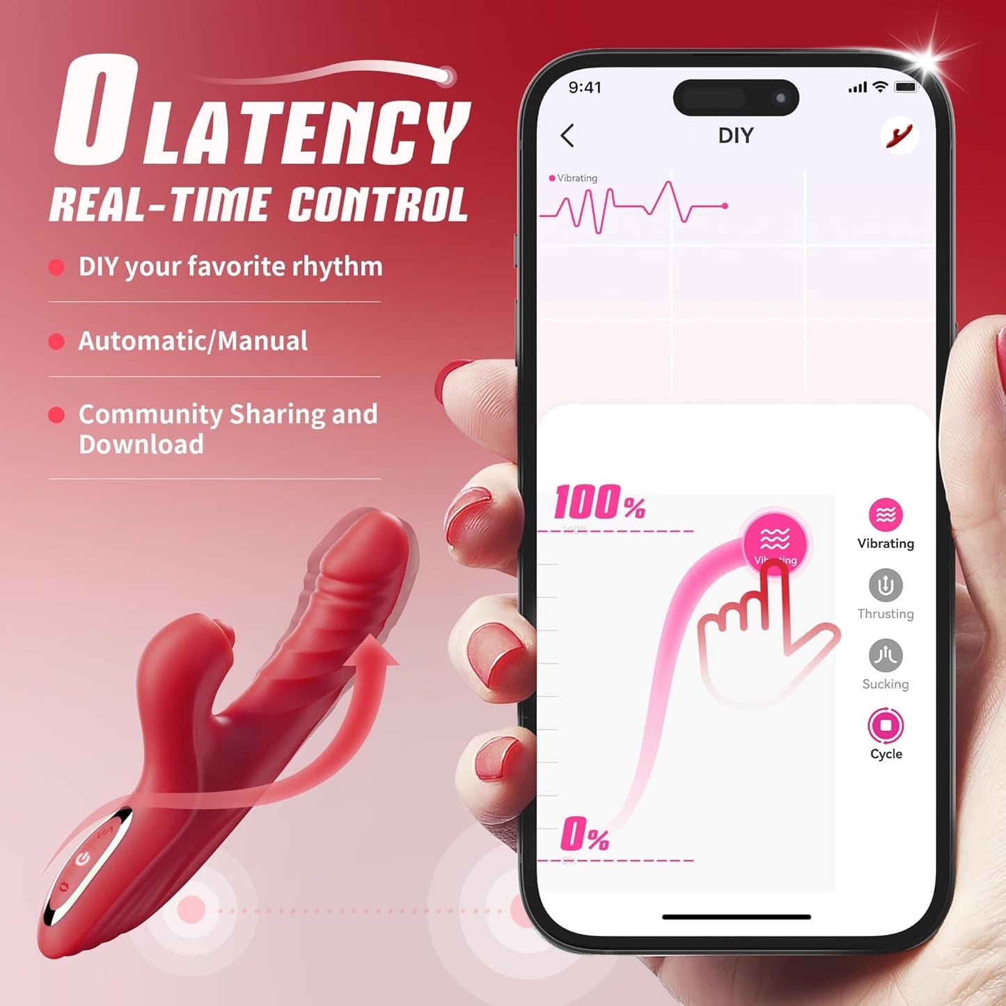 ThrustPetal Thrusting Clitoral Stimulator Dildo - SinfulX