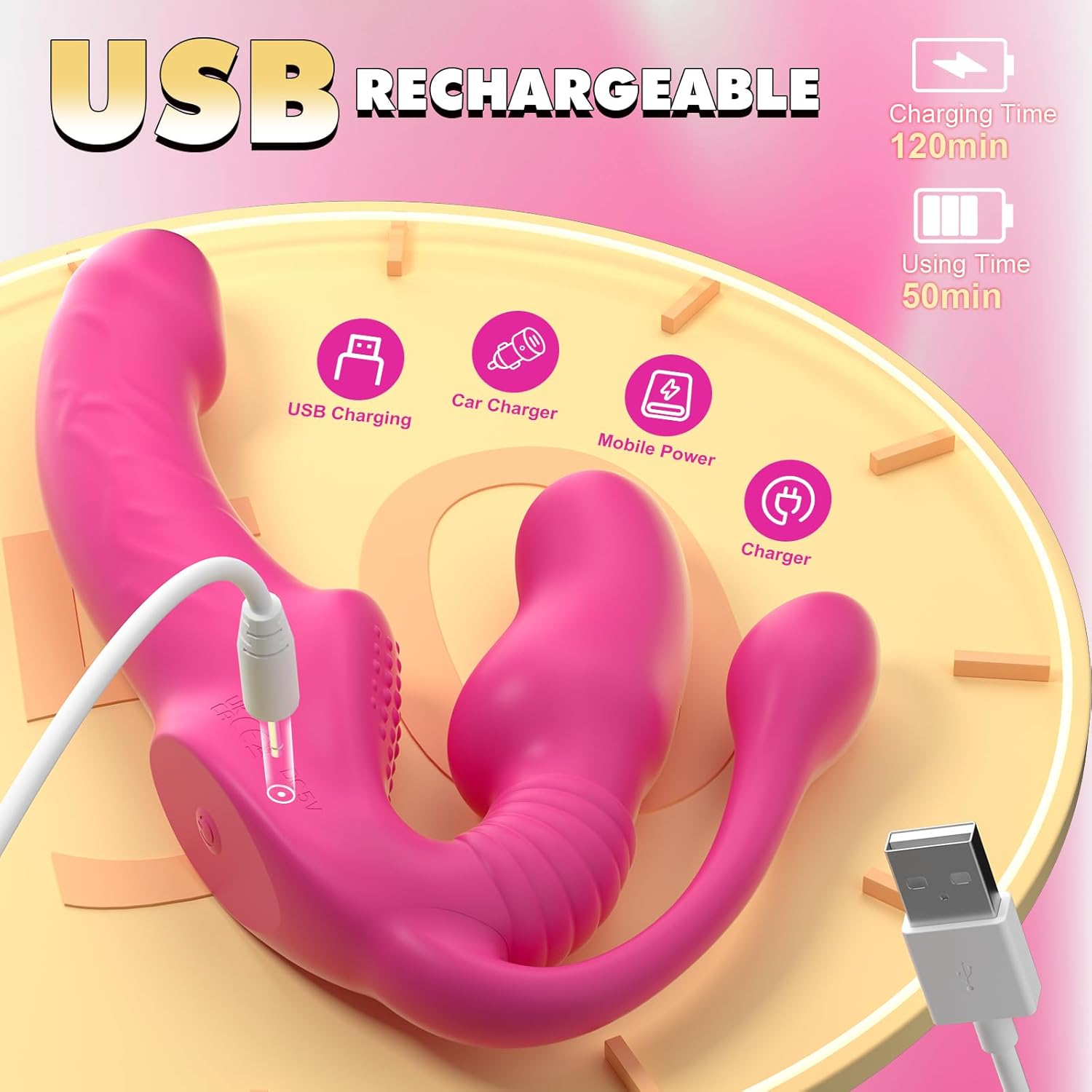 StrapTease Triple Headed Vibrator - SinfulX