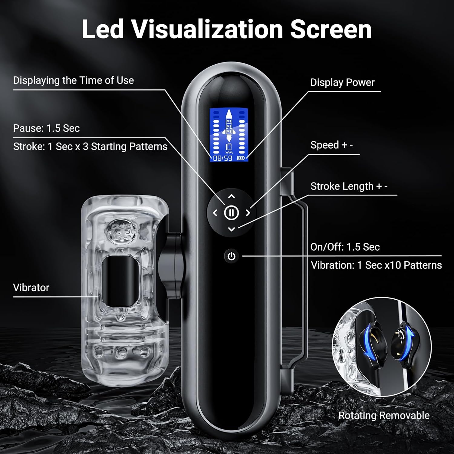 TitanBot Multi Vibrations Male Masturbator - SinfulX