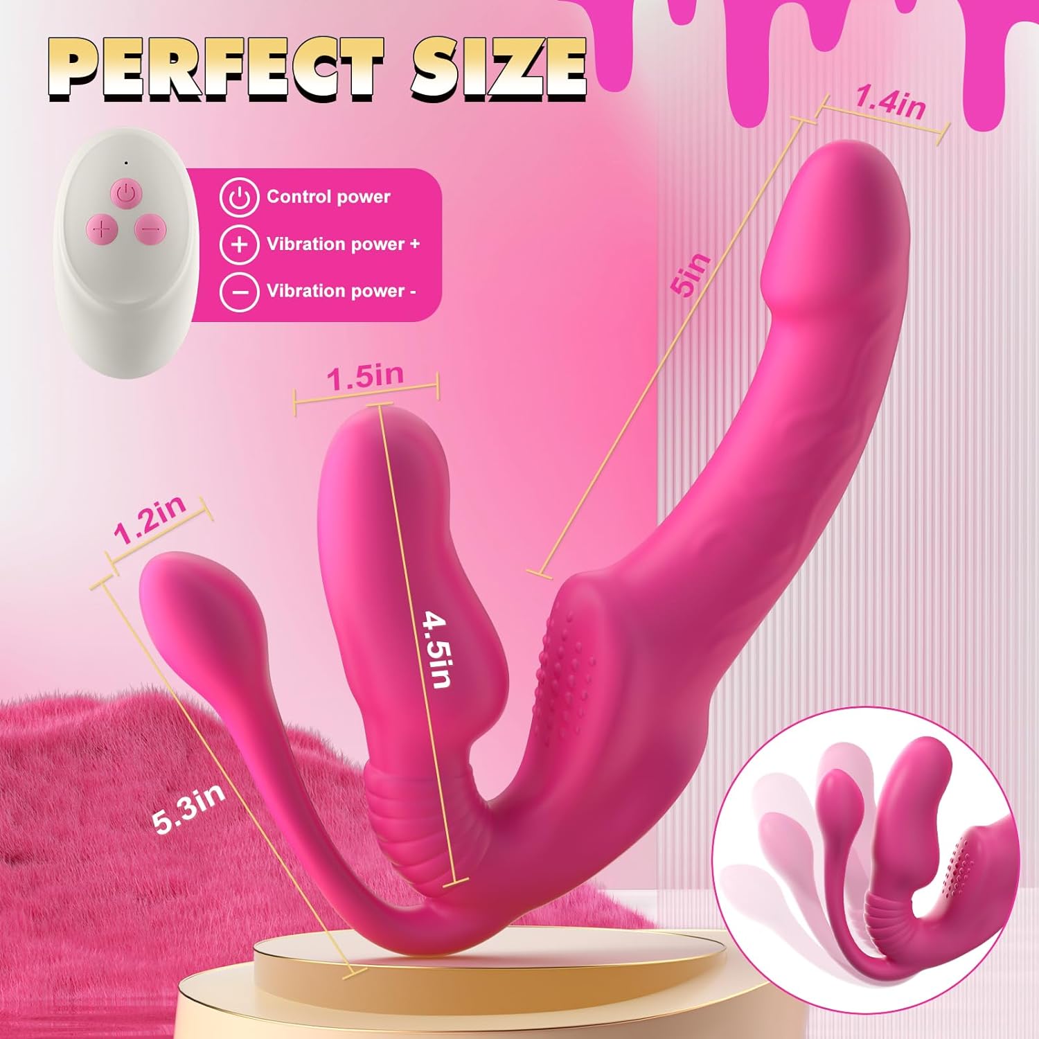 StrapTease Triple Headed Vibrator - SinfulX