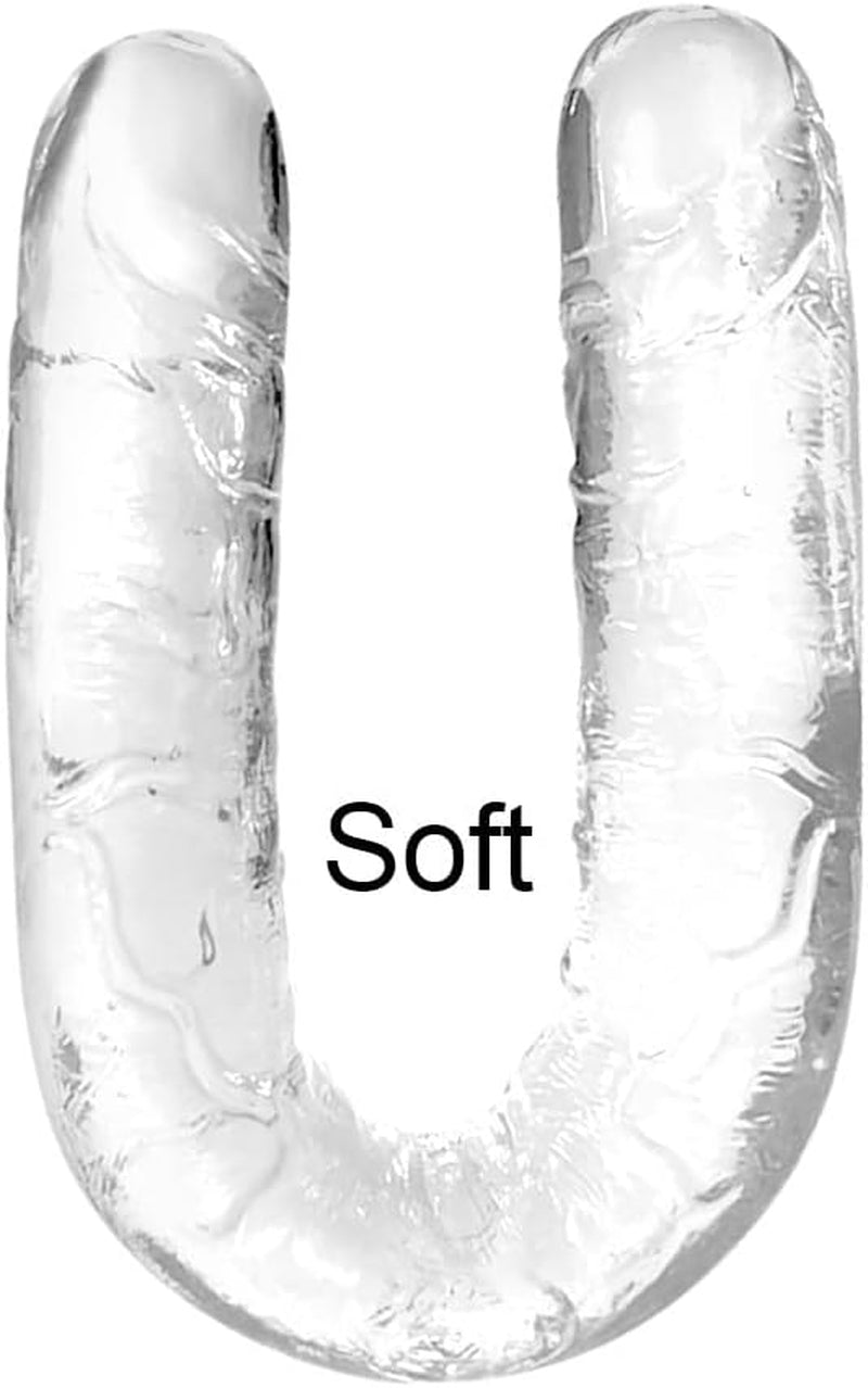 13 Inch Double Ended Realistic Dildo Flexible Clear Dildos Long Dong for Double Sided Lesbian Anal Play G - Spot Stimulator Sex Toys for Women Men Couple - SinfulX - 