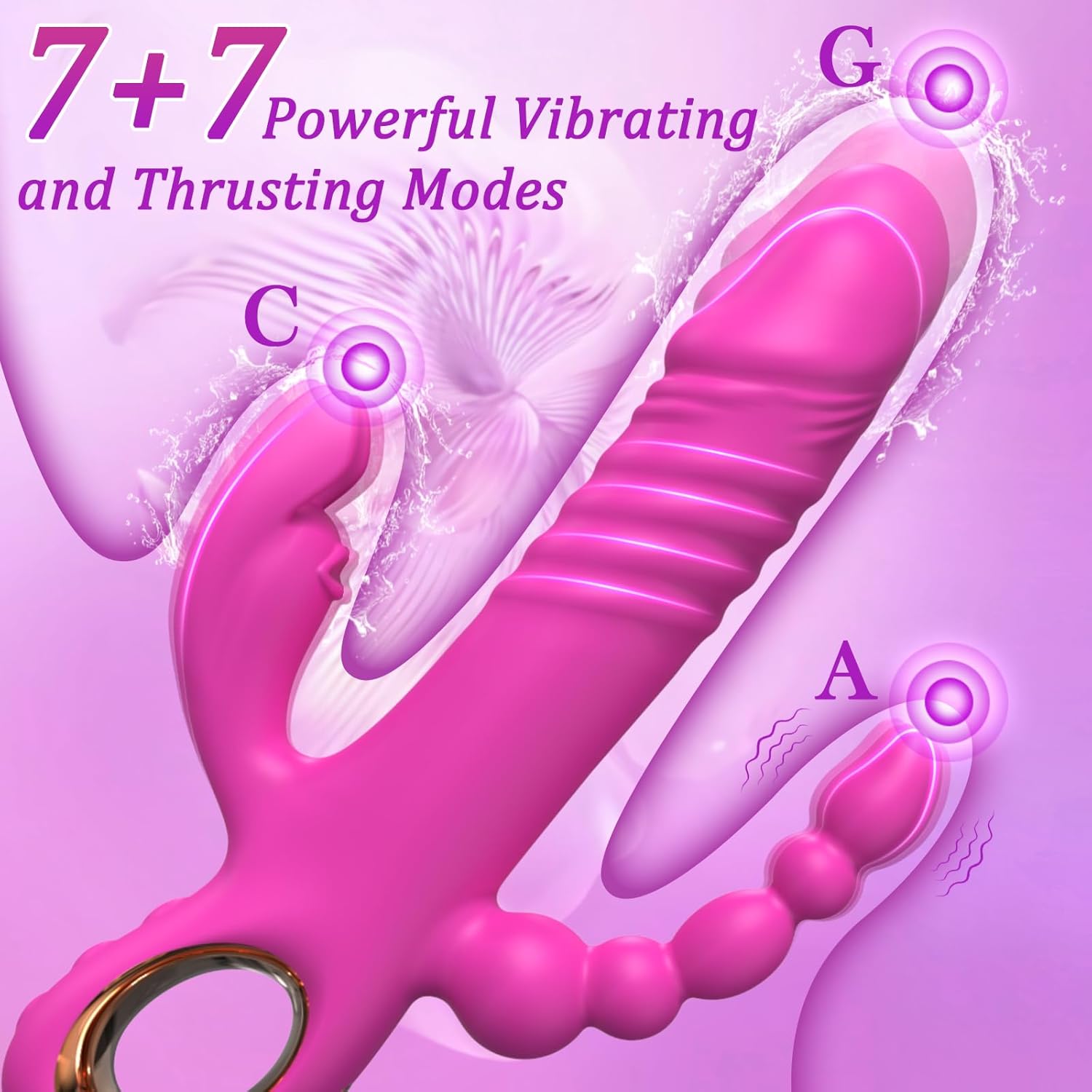 TripleThrob Thrusting Dildo Vibrator - SinfulX