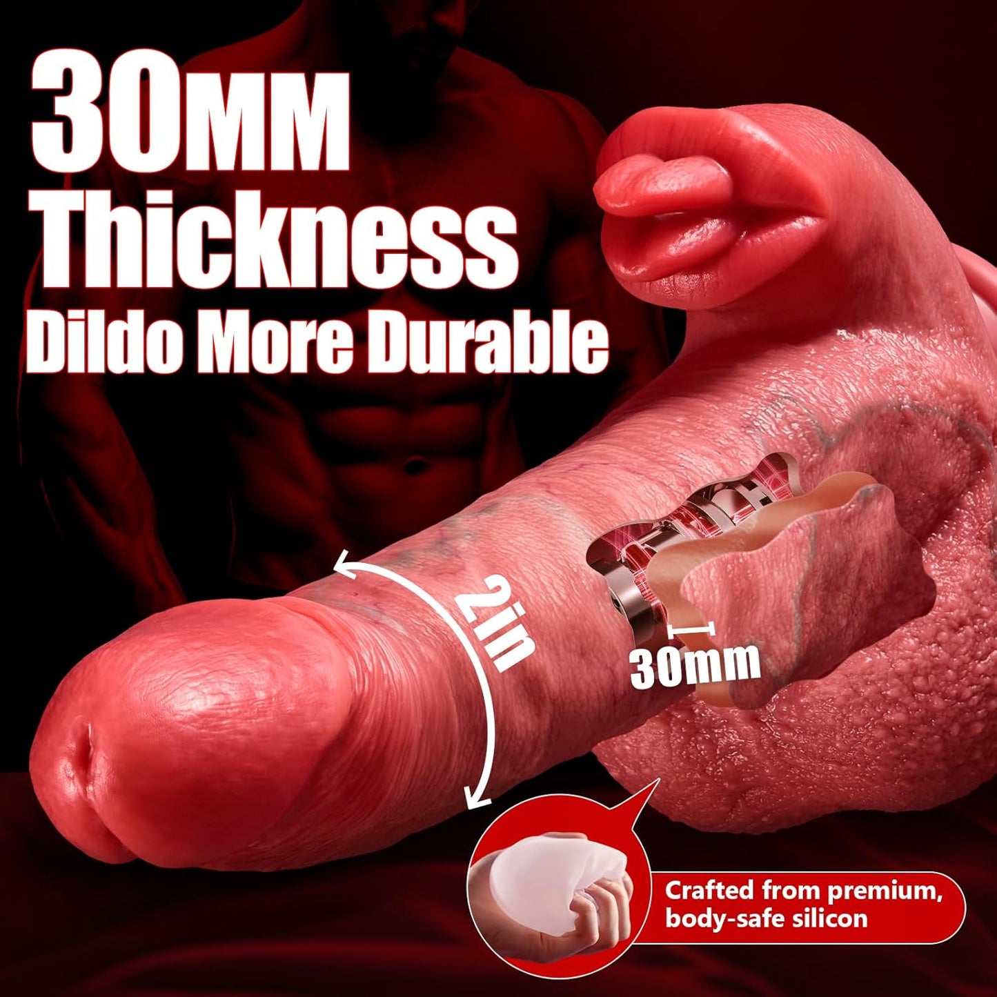 HyperPlunge Thick Thrusting Dildo Vibrator - SinfulX