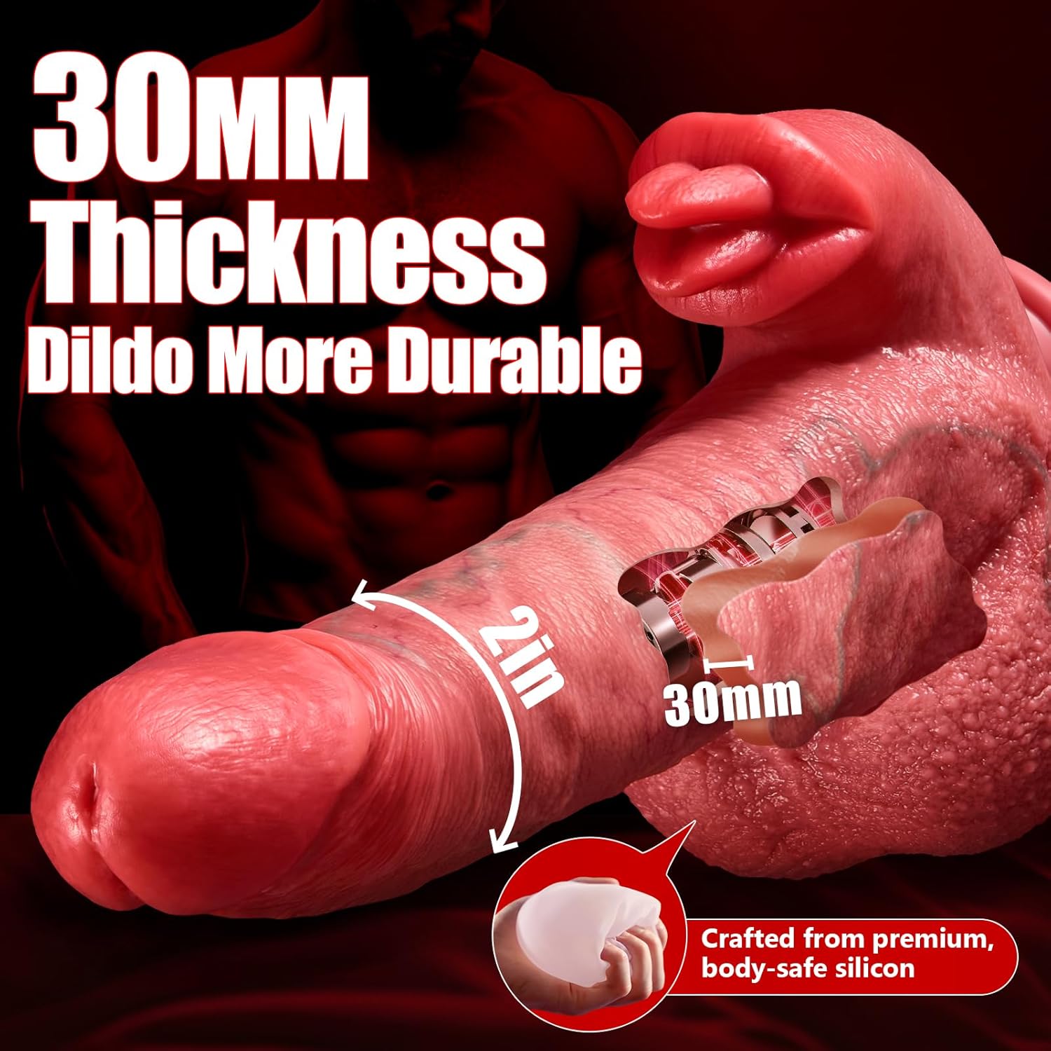 HyperPlunge Thick Thrusting Dildo Vibrator - SinfulX