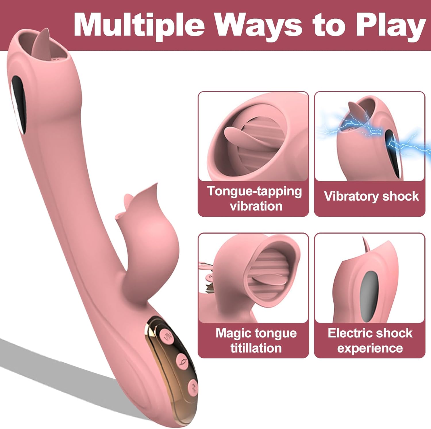 RoseGlow G - Spot Electric Shock Dildo Vibrator - SinfulX