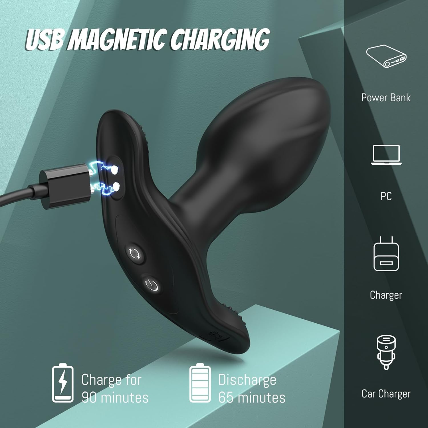 Rotatix Remote Vibrating Butt Plug - SinfulX - 