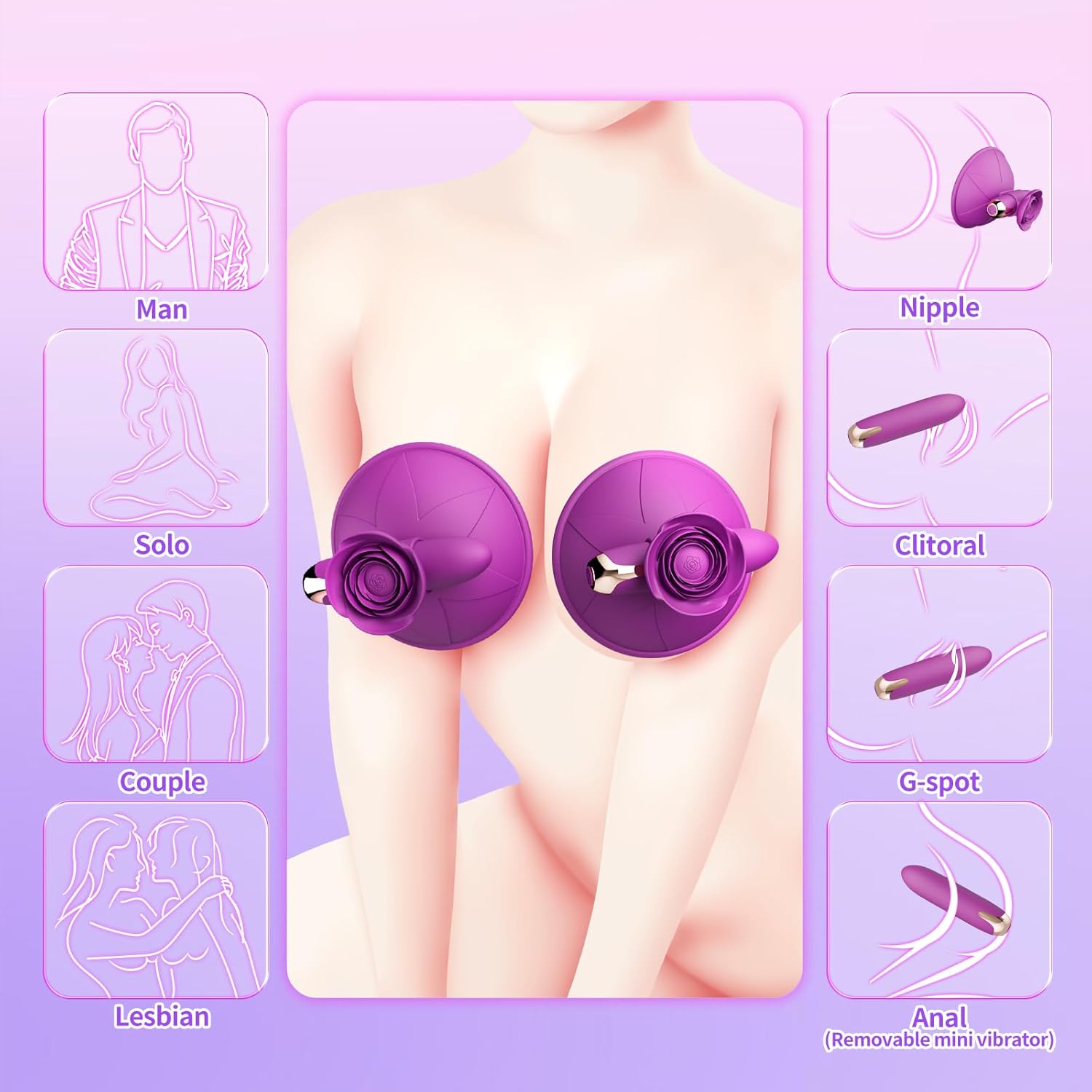 SilkenGlow Nipple Stimulation Vibrating Clamps - SinfulX