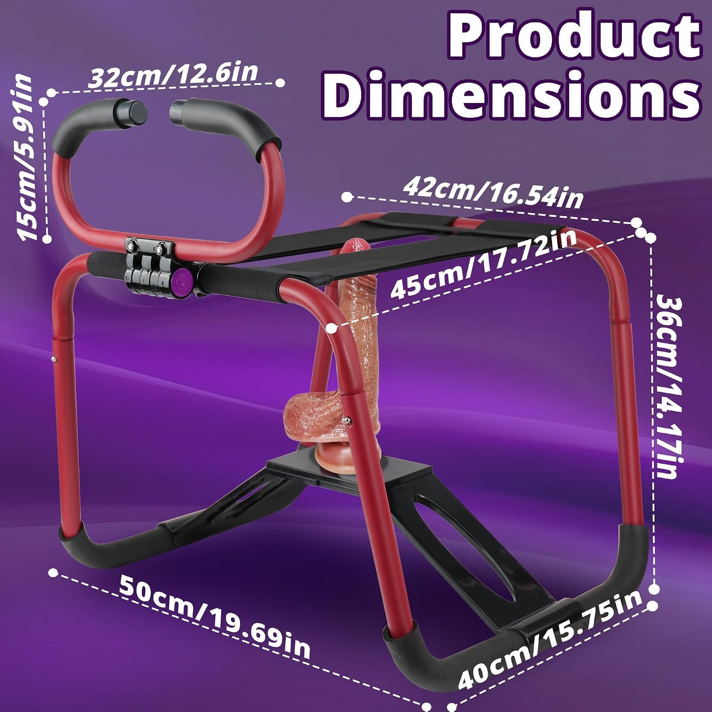 ErosBounce Adjustable Handles Sex Chair with Dildo Mount