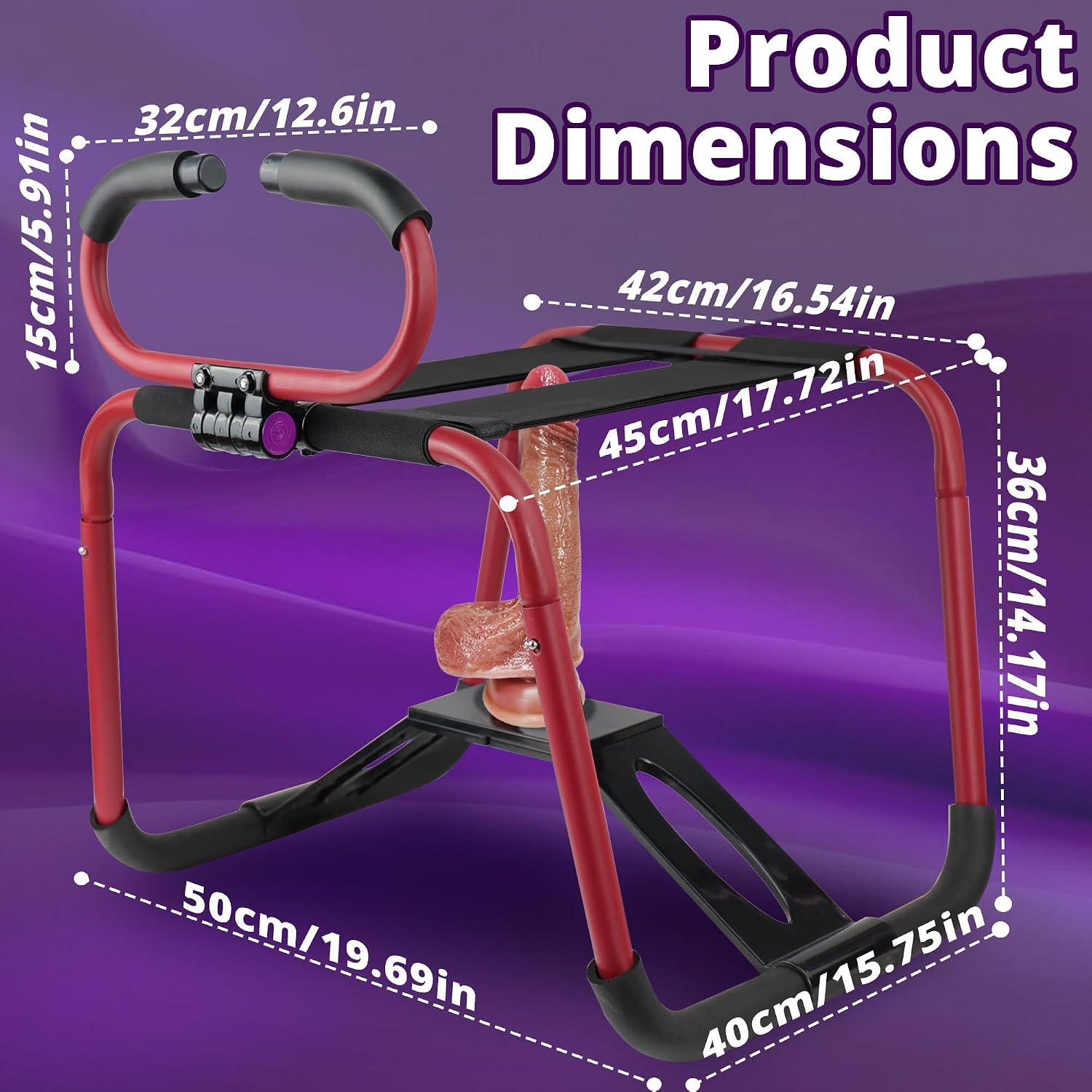 ErosBounce Adjustable Handles Sex Chair with Dildo Mount