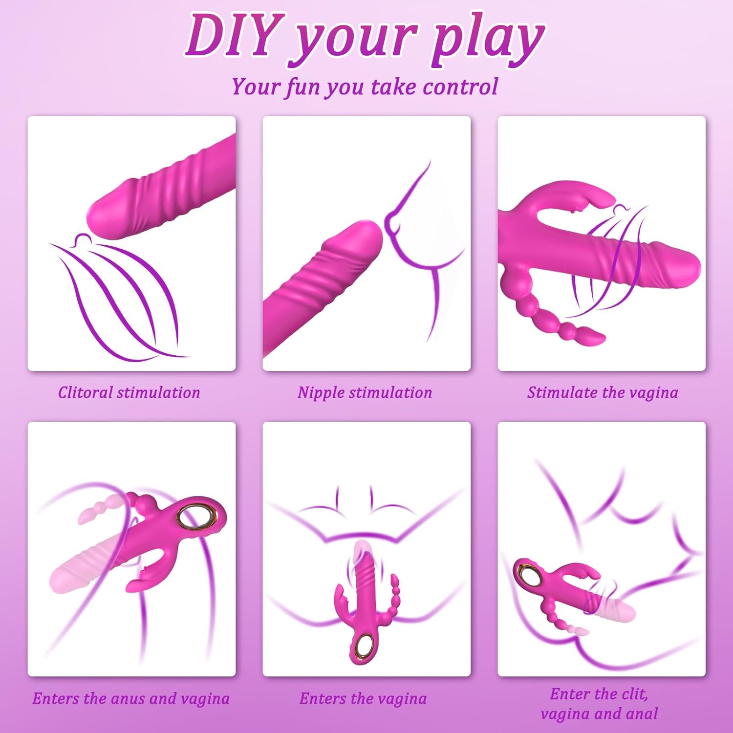 TripleThrob Thrusting Dildo Vibrator - SinfulX