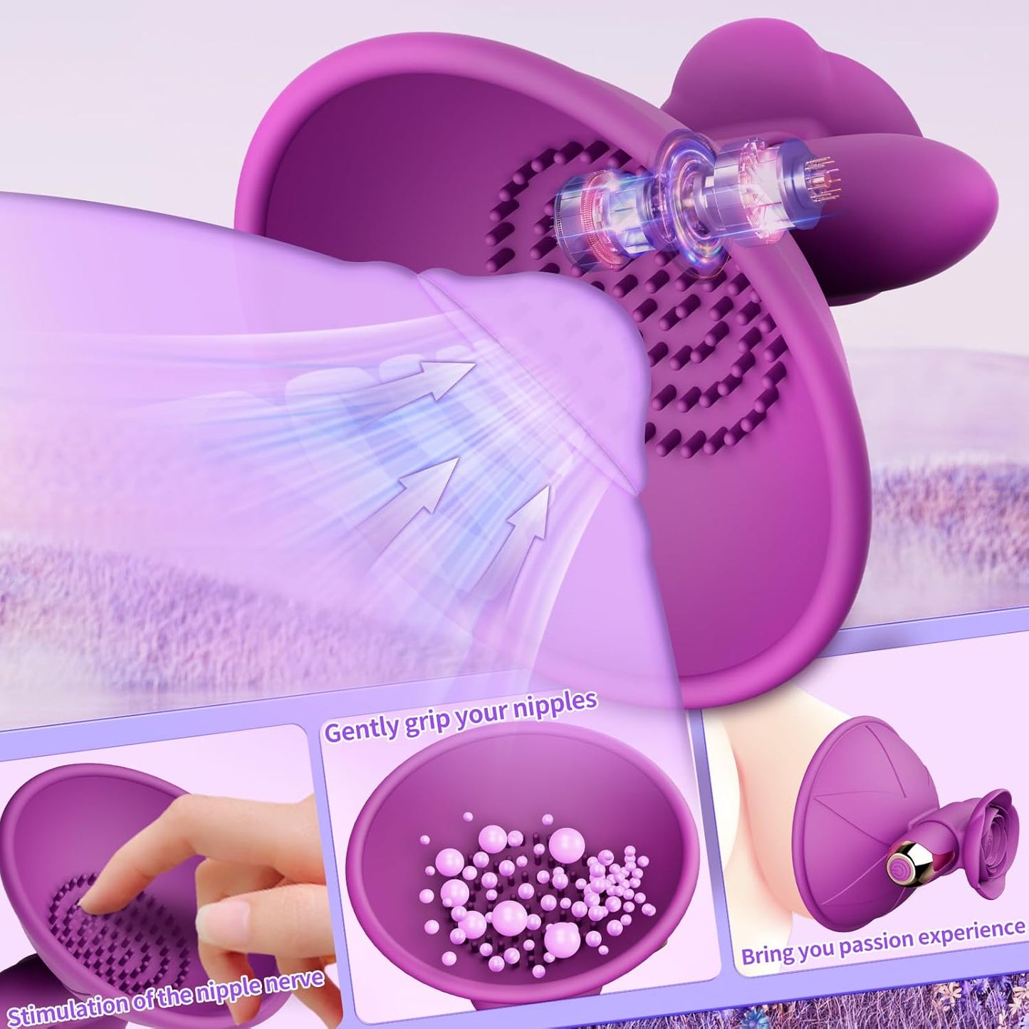 SilkenGlow Nipple Stimulation Vibrating Clamps - SinfulX