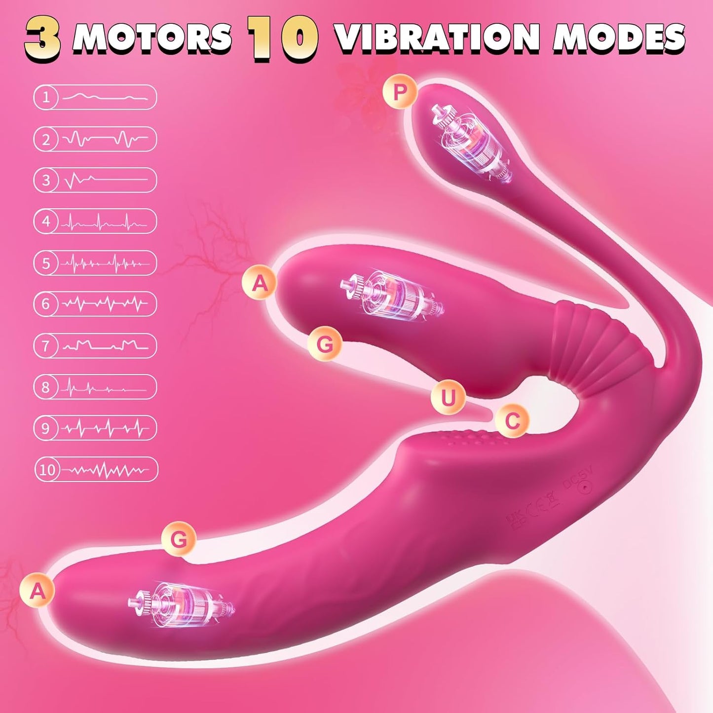 StrapTease Triple Headed Vibrator - SinfulX