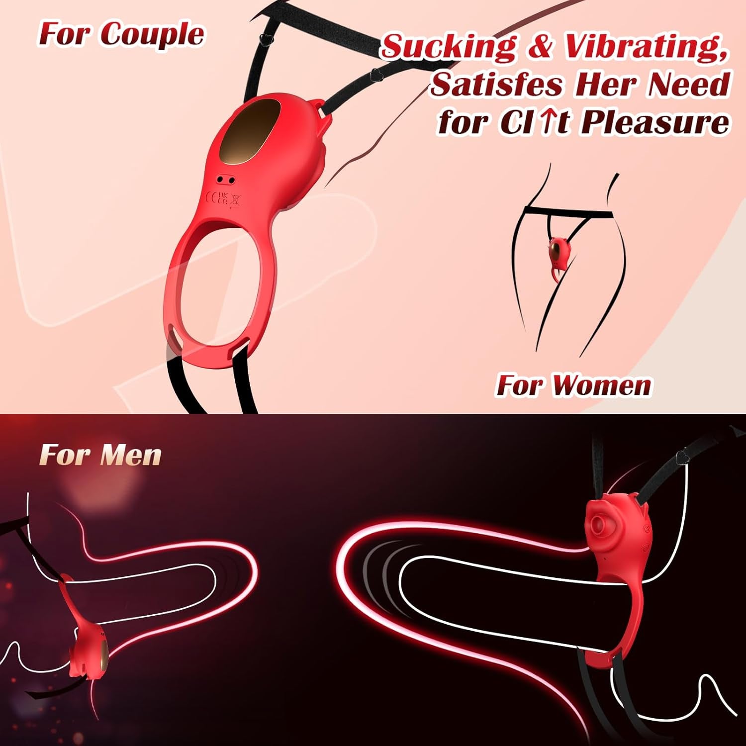 AeroPetal Clit Sucker Cock Ring App Remote 7 Modes Waterproof - SinfulX - Personal Care > Sexual Wellness > Couples Cock Ring