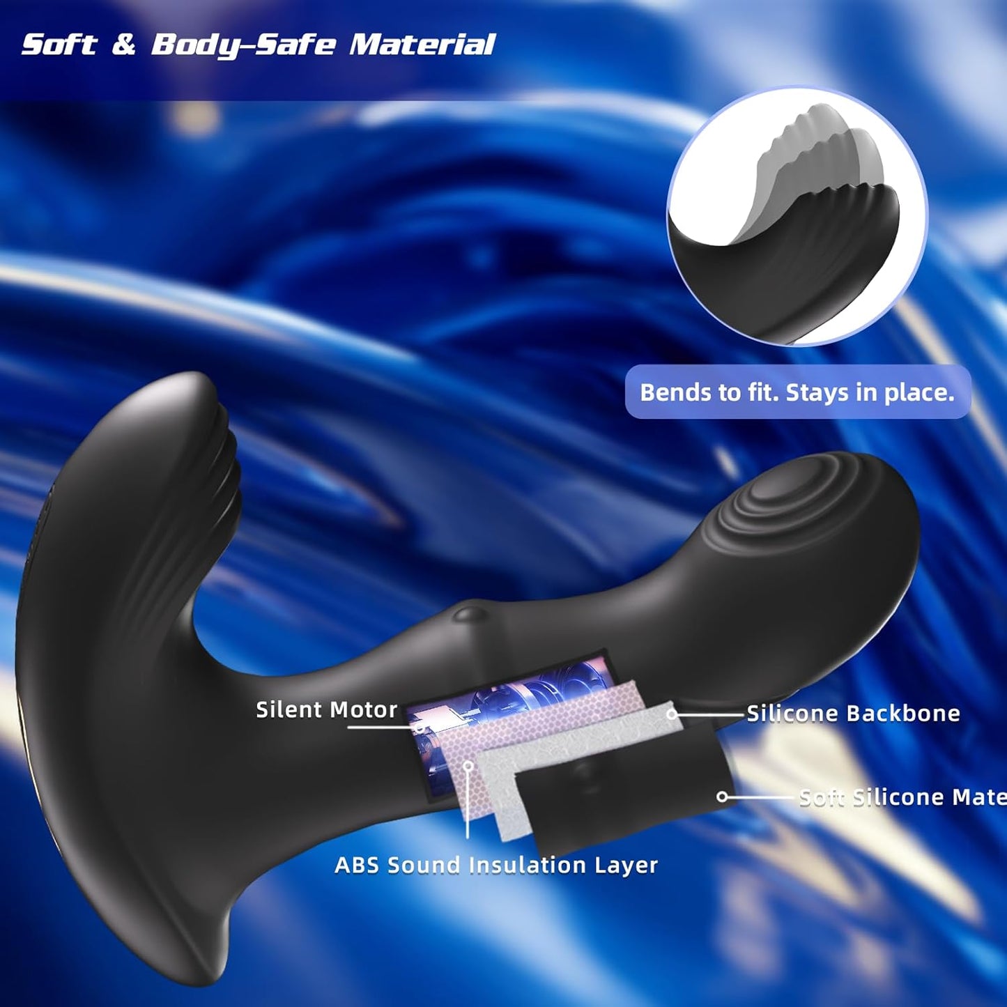 Wiggling Prostate Massager with Beaded Thrusting Ring, Vibrating Anal Butt Plug, App Remote Control Anal Male Adult Sex Toys for Men Women Couples, Anal Dildo Vibrator Sex Toy Game Play - SinfulX - 