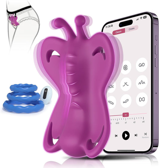 TwinSync Couples Butterfly Vibrator With Cock Ring - SinfulX - Personal Care > Sexual Wellness > Panty Vibrator