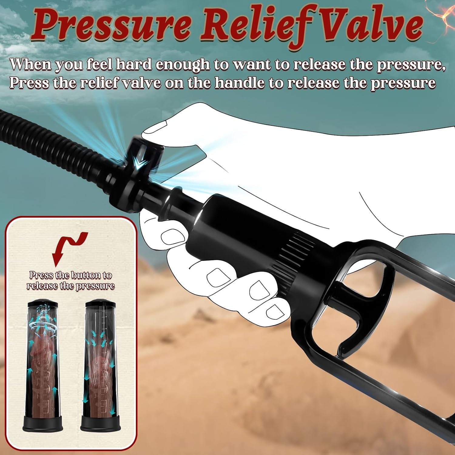 Penis Pump with Realistic Mouth, Manual Vacuum Penis Extender Male Masturbator,Sex Toys Sexual Stimulation Device for Erection, Ed,Adult Male Sex Toys for Men, Mouth Sex Toy (Regular Style) - SinfulX - 