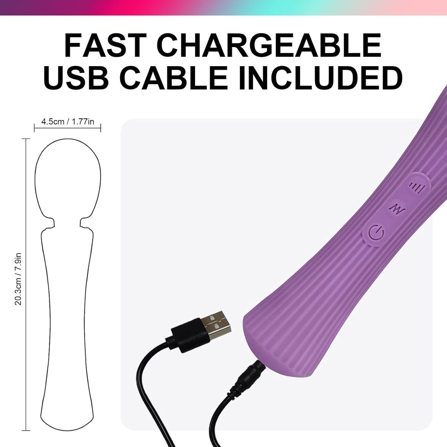VeloraPulse Rechargeable Wand Vibrator 12 Modes Waterproof - SinfulX - Personal Care > Sexual Wellness > Wand Vibrator