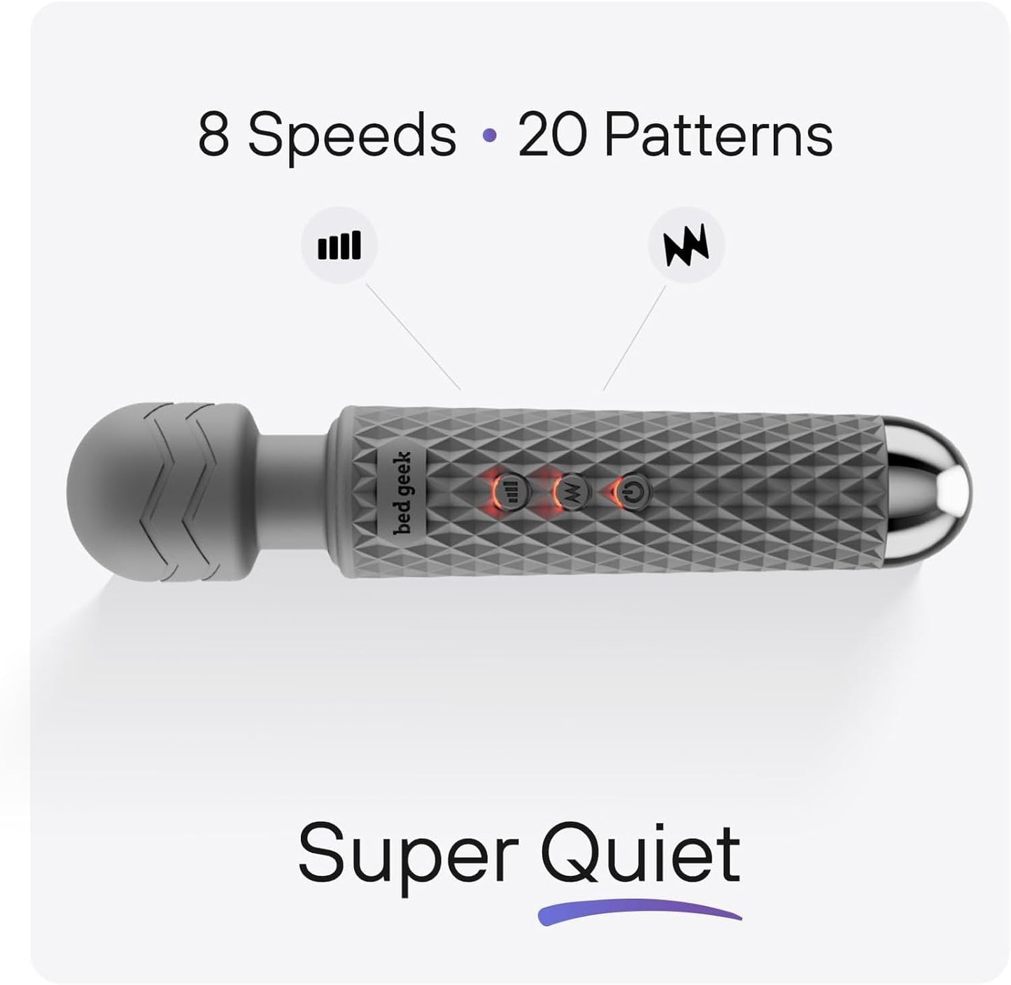 PrismWave Wand Vibrator 20 Patterns 8 Speeds Rechargeable - SinfulX - Personal Care > Sexual Wellness > Wand Vibrator