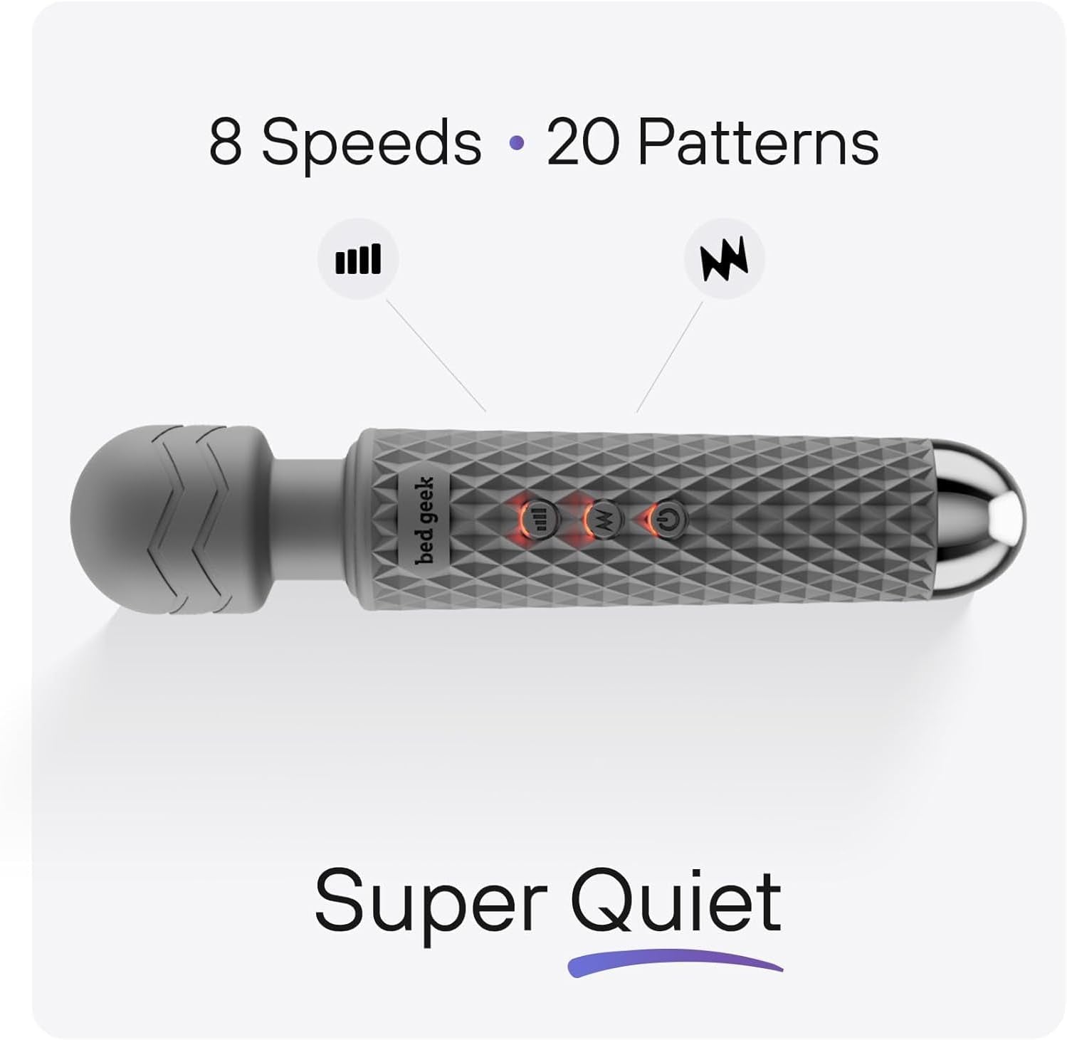 PrismWave Wand Vibrator 20 Patterns 8 Speeds Rechargeable - SinfulX - Personal Care > Sexual Wellness > Wand Vibrator