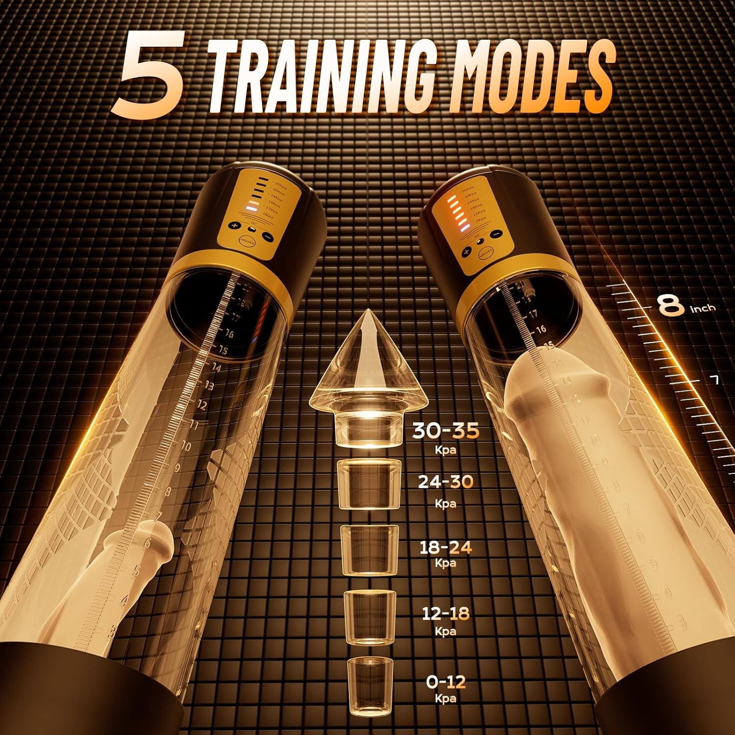 Male Penis Pump Sex Toys, Automatic Enlargers & Extend Pump for Men with 5 Training Modes, Adult Toys for Men Electric Penis Entender Erection Pumps, Sex Toys - Pumps & Enlargers (6 Cock Rings) - SinfulX - 
