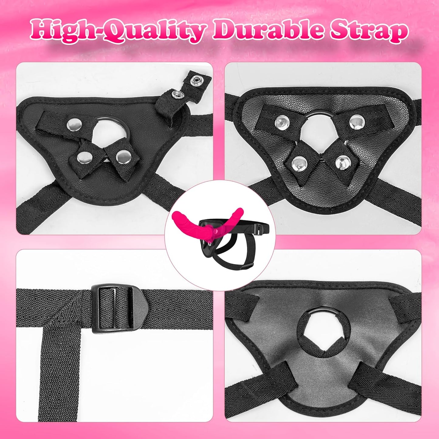 Strap on Dildo Womens Sex Toys - Double Ended Dildo Flesh Silicone Fantasy Dildo Long Dildos Strap on Harness Big Anal Dildos Female Sex Toy Adult Toys for Women(Red) - SinfulX - 
