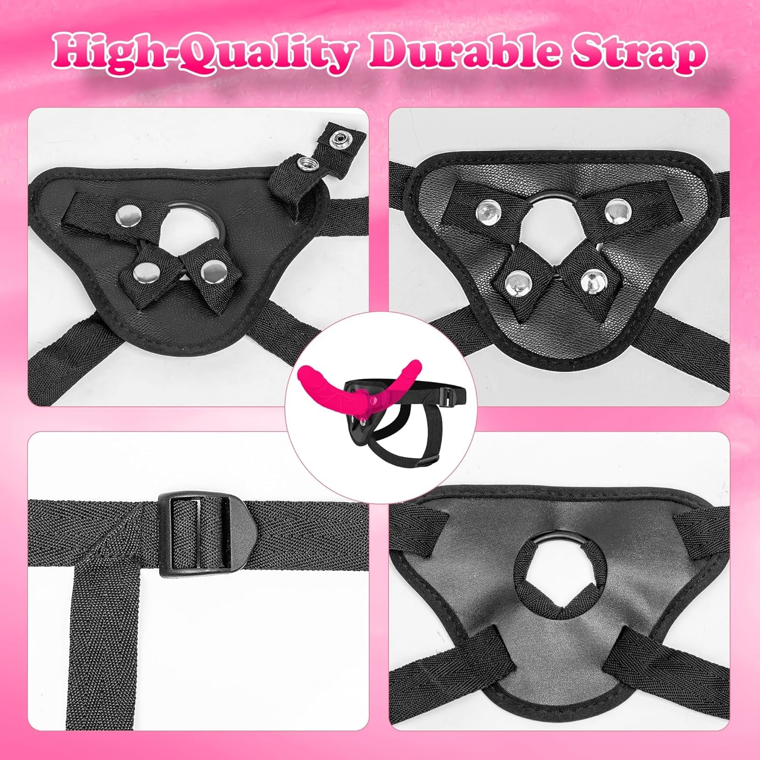 Strap on Dildo Womens Sex Toys - Double Ended Dildo Flesh Silicone Fantasy Dildo Long Dildos Strap on Harness Big Anal Dildos Female Sex Toy Adult Toys for Women(Red) - SinfulX - 