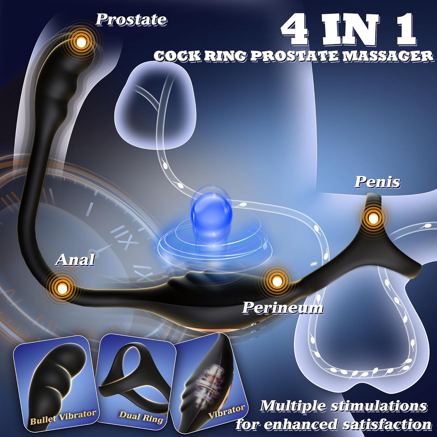 CorePulse Remote Prostate Massager Cock Ring 10 Vibrations - SinfulX - Personal Care > Sexual Wellness > Prostate Massager Cock Ring
