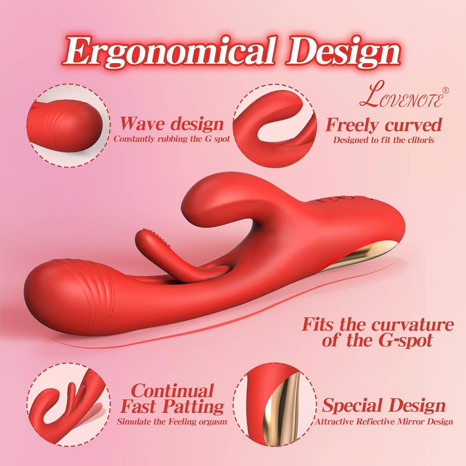 Rechargeable Body Massager for Women (Red) - SinfulX - 