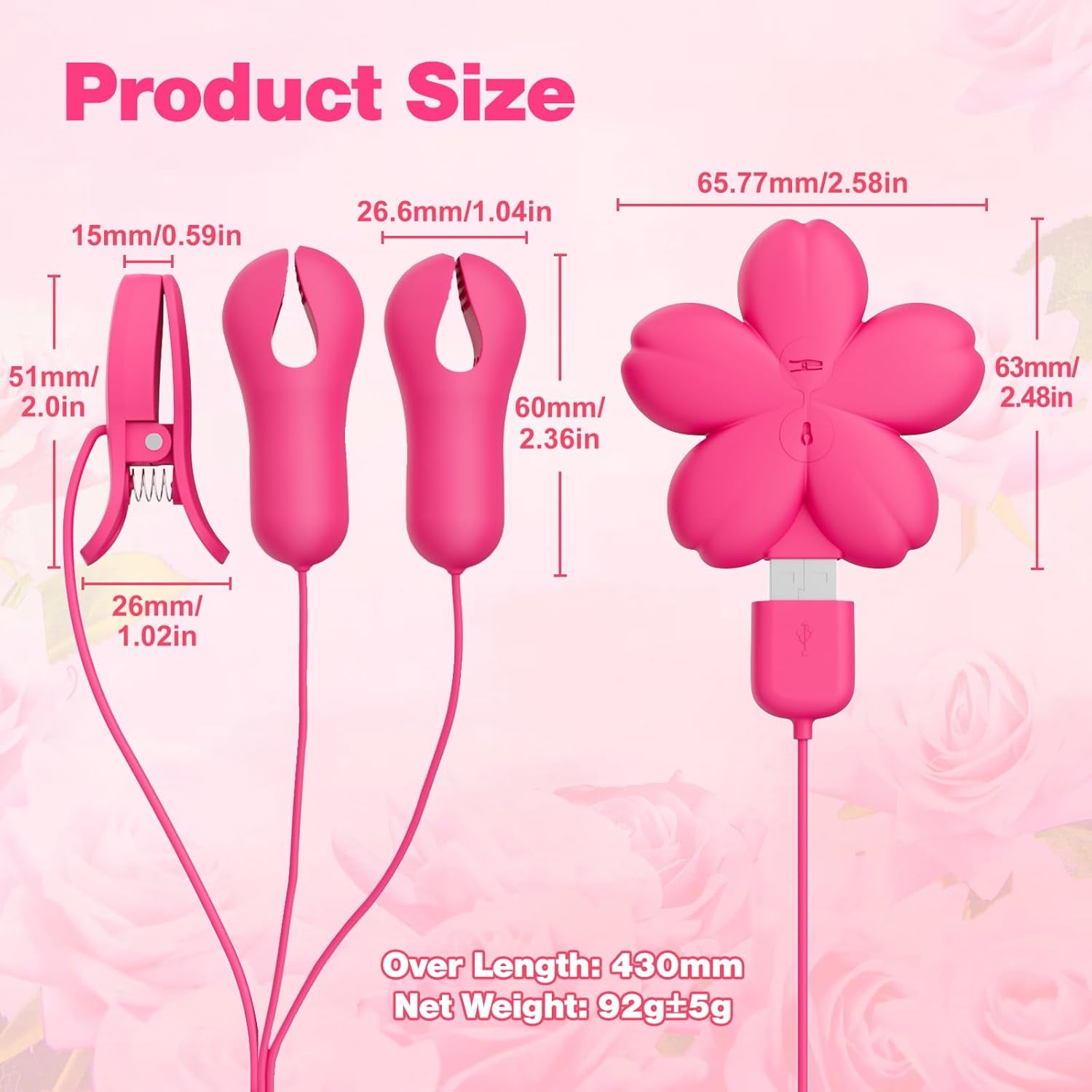 DualClamp Vibrating Nipple & Clitoral Clamps 9 Modes - SinfulX - Personal Care > Sexual Wellness > Nipple Stimulator
