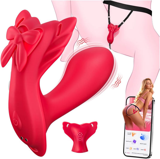 ShadowSync APP Remote Wearable Panty Vibrator with G - Spot Dildo - SinfulX - Personal Care > Sexual Wellness > Panty Vibrator