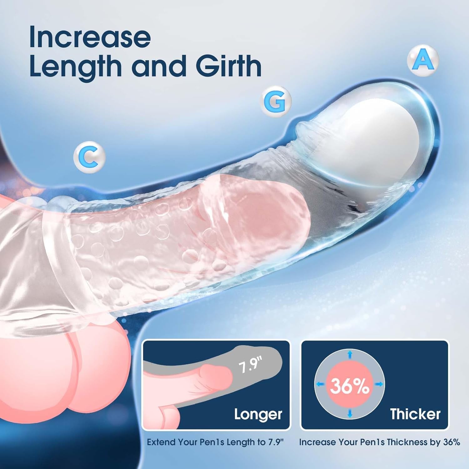VibeX 4 - in - 1 transparent Vibrating Penis Sleeve - SinfulX - 