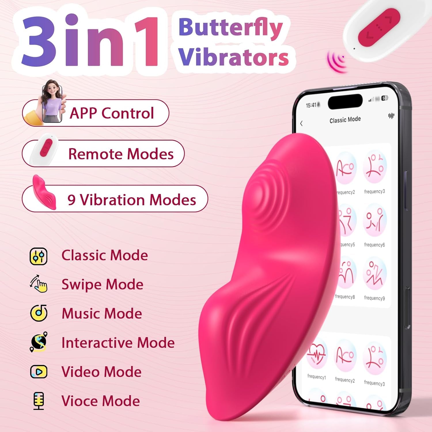 ButterflyRose APP Butterfly Panty Vibrator 9 Modes - SinfulX - Personal Care > Sexual Wellness > Panty Vibrator