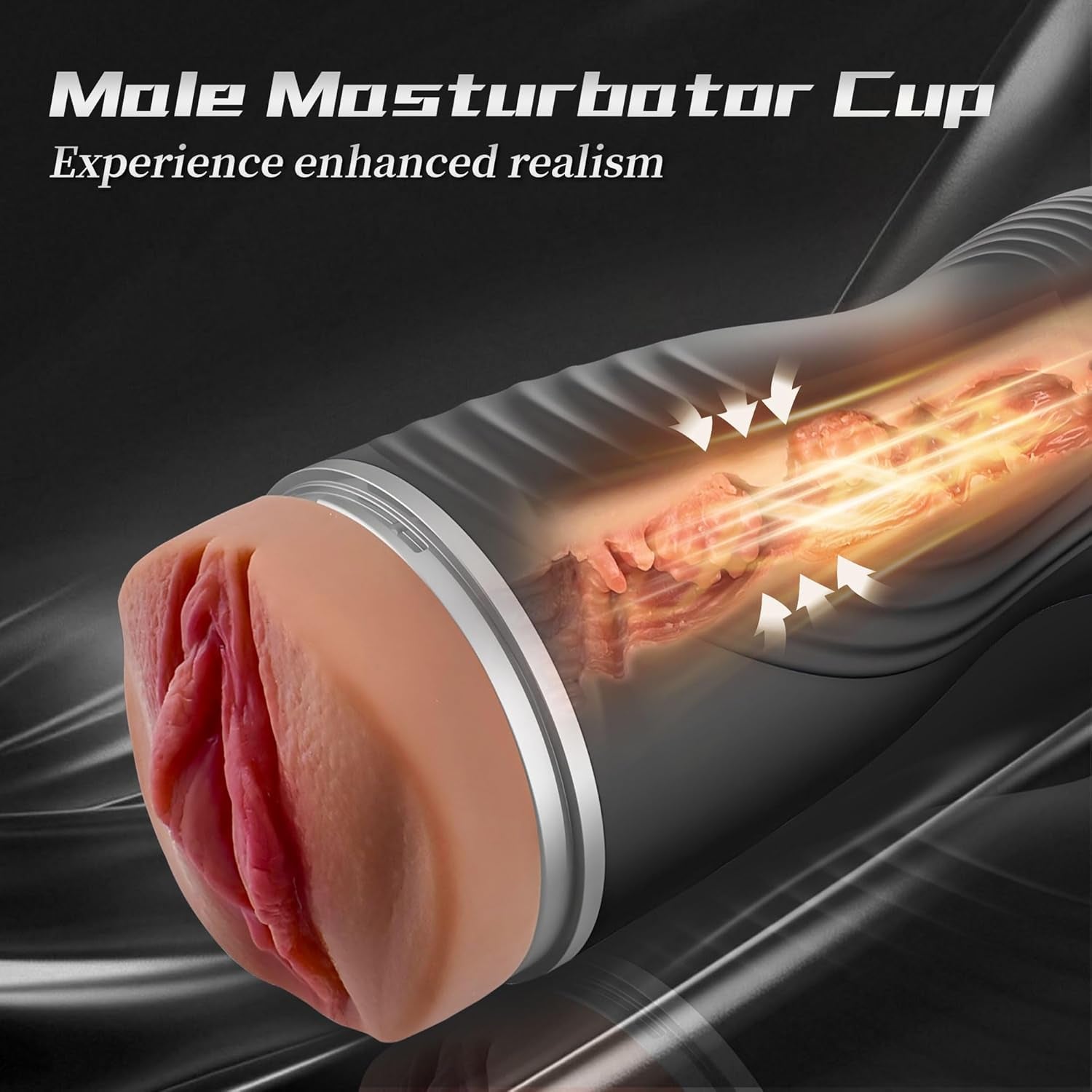 Male Masturbator Cup Sex Toys for Men, Realistic Pocket Pussy with 8.5In Depth Textured Vagina, Men Masturbation Stroker for Penis Training, Portable Pocket Pussies Blowjob Sex Machine Adult Toy - SinfulX - 