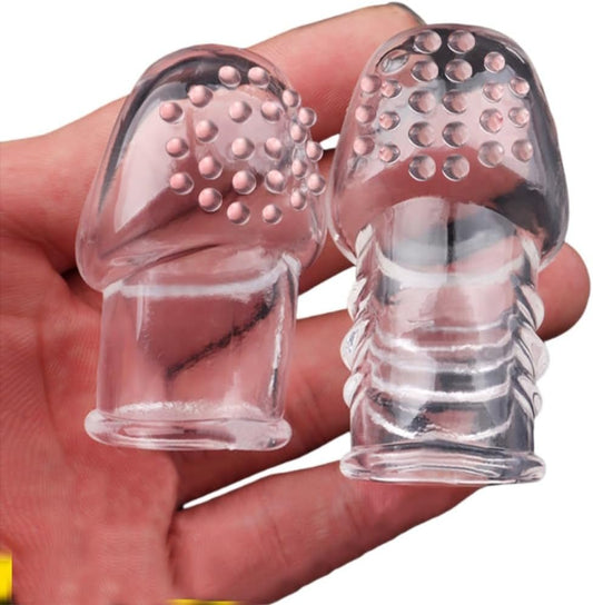 2 Pcs Reusable Clear Penis Sleeve, Soft Phimosis Stretcher Glans Condom with Large Particles,Cocksleeve for Men Delay Ejaculation,Girth Enhancer Sleeve G Spot Stimulator,Adult Toys for Men and Couples - SinfulX - 