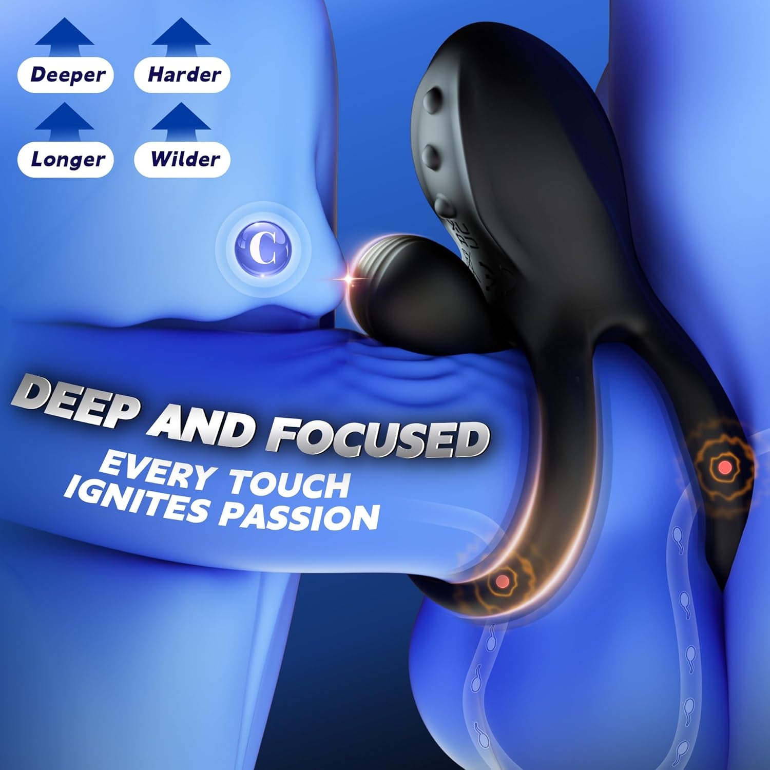 TriPulseX 3 Motor Cock Ring Clit Perineum Stimulator Remote - SinfulX - Personal Care > Sexual Wellness > Couples Cock Ring