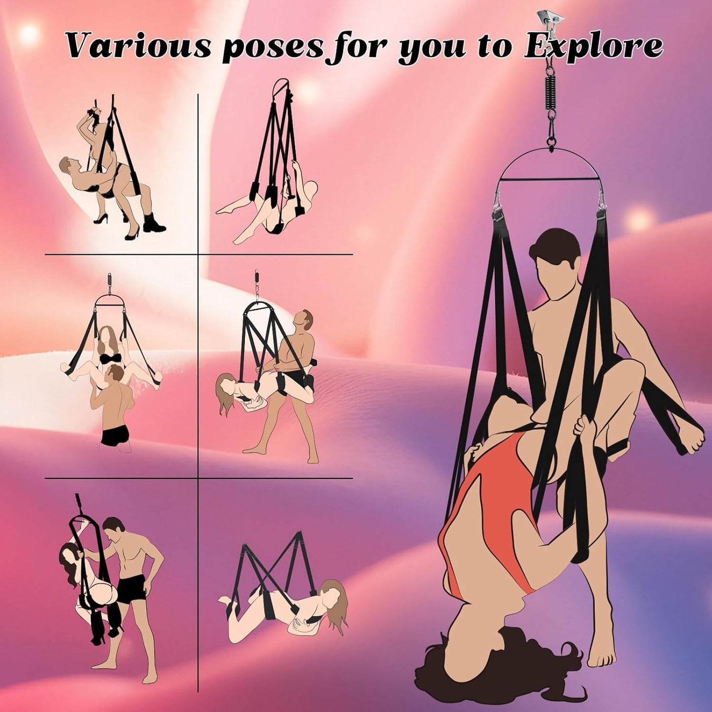 VortexLift Premium 360° Adjustable Sex Swing 800lb - SinfulX - 