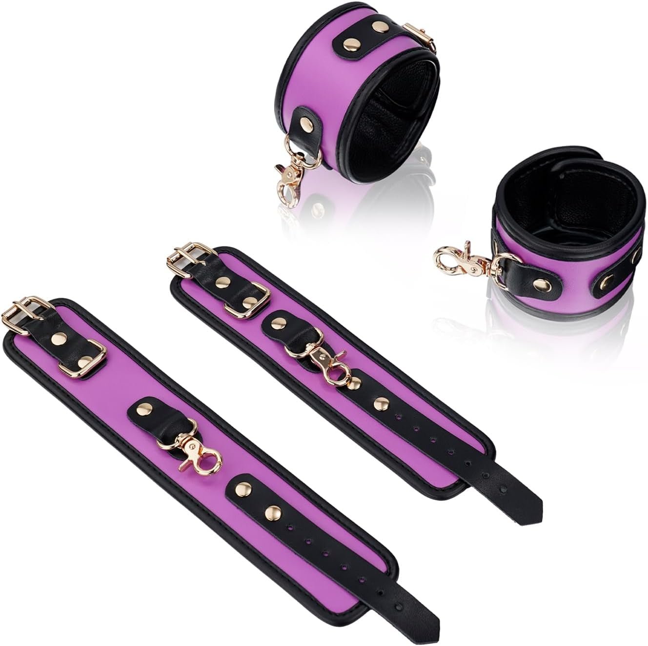 Spreader Bar Heavy Duty Stainless Steel Expandable Bar Home Gym with 4Pcs Furry Crocodile Red Adjustable Strap,Sports Aid Training Pilates Aid Kit,Indoor Yoga Set - SinfulX - 