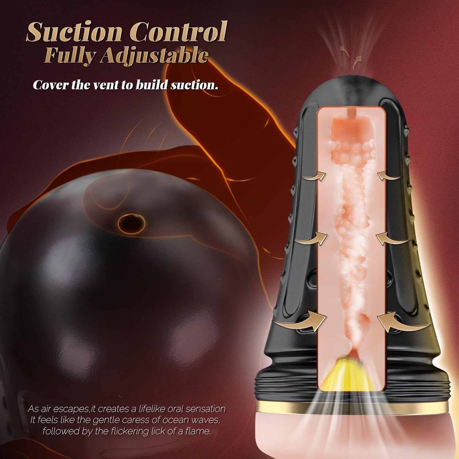 Male Masturbator Oral Sex Toys for Men, Realistic Pocket Pussy Deep Throat Oral Blow Textured with 7.5In Depth, Sexy Lips & Soft Tongue Fleshy Texture, Sex Machine Blowjob Toy for Men
